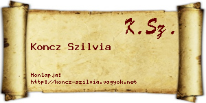 Koncz Szilvia névjegykártya